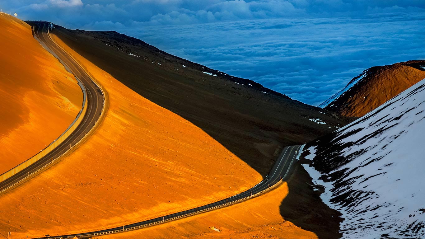 通往夏威夷大岛，冒纳凯阿火山的公路
