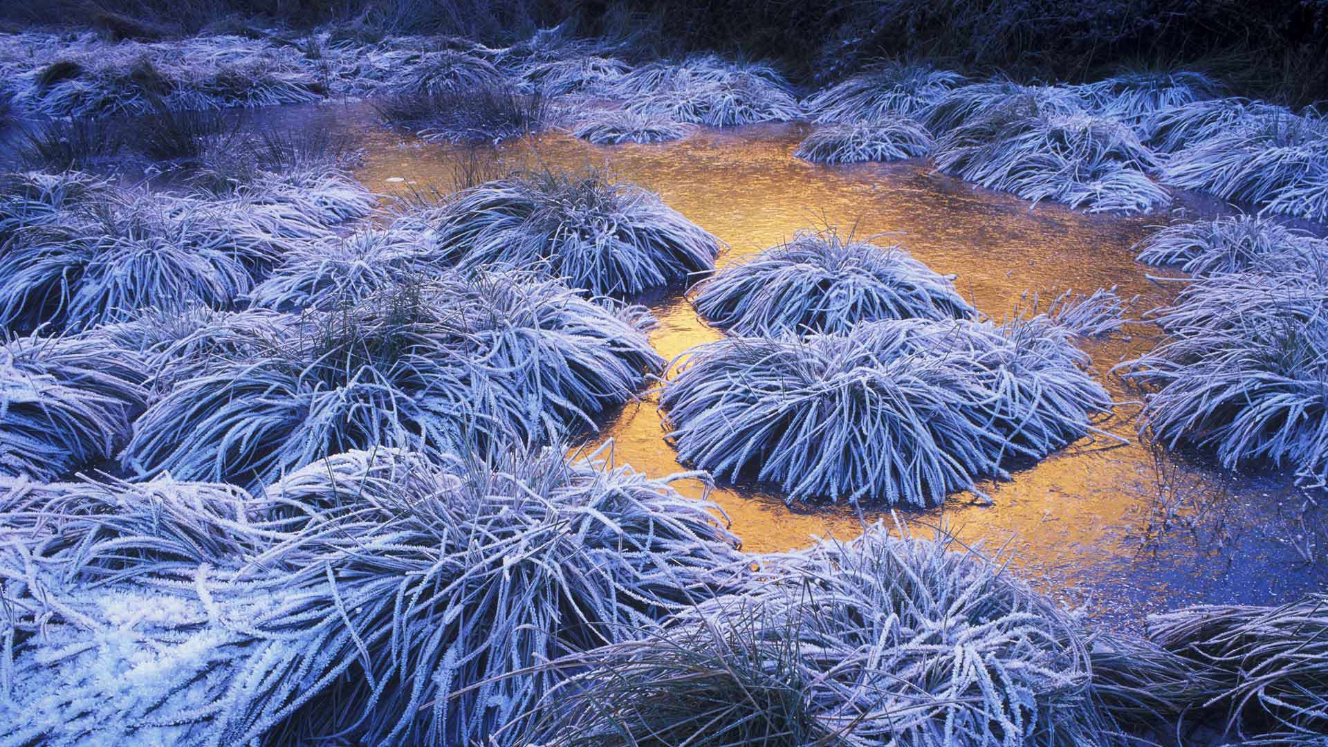 Las Médulas的浓霜，西班牙 