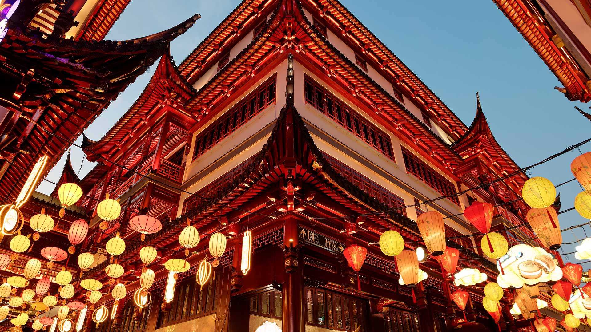 上海豫园的灯会，元宵节，上海市，中国 